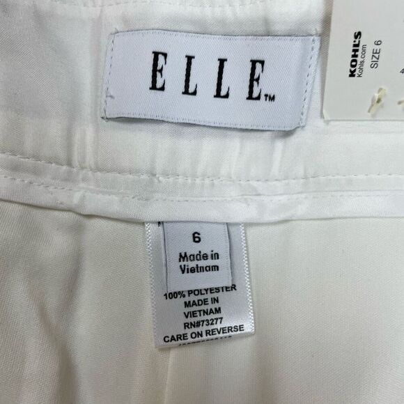 Elle Womens Size 6 Short Shorts White Flat Front Mid Waist Polished Pockets NWT - Picture 3 of 5